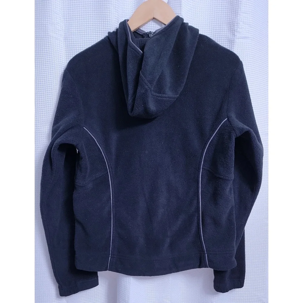 Columbia Black Full Zip Hooded Fleece‎ Jacket Women's MEDIUM - Picture 4 of 7
